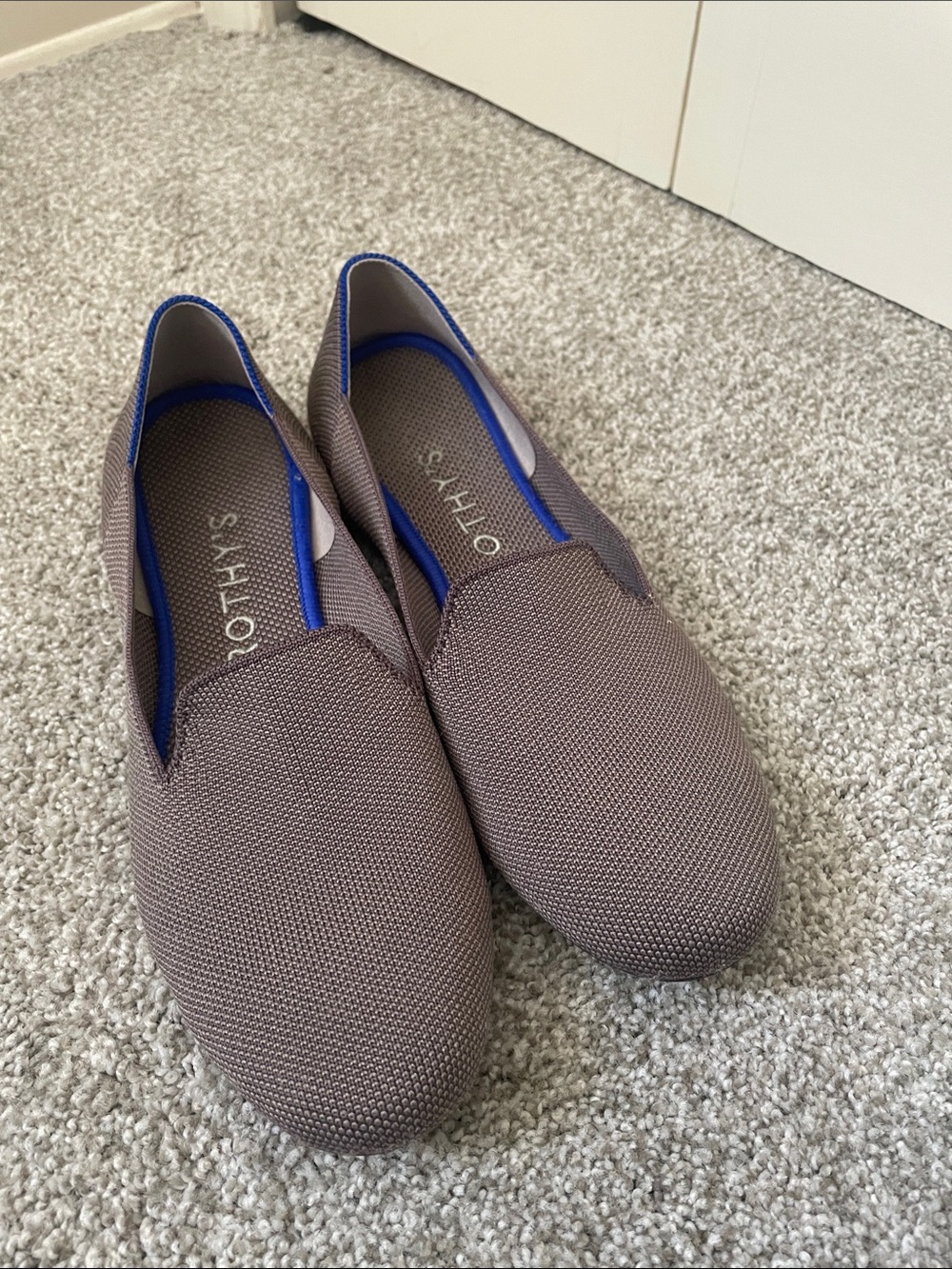 Rothy’s woven knit Slip-On Loafers round toe gray Sz 9